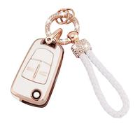Koaudb Coque de clé de Voiture en TPU Compatible avec 2 Boutons Vauxhall Opel Corsa Astra Vectra Zafira Signum Meriva Tigra Insignia Combo Flip Folding Key Shell Case Fob (Opl-2F)