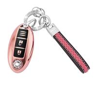 Koaudb Coque de clé de Voiture en TPU Souple pour Nissan 350Z Qashqai Murano X-Trail Kicks Tiida Micra Pathfinder Note Juke 3 Boutons Smart Key Case (CL-Nisn-3-P)