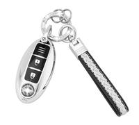 Koaudb Coque de clé de Voiture en TPU Souple pour Nissan 350Z Qashqai Murano X-Trail Kicks Tiida Micra Pathfinder Note Juke 3 Boutons Smart Key Case (CL-Nisn-3-S)