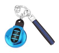 Koaudb Coque de clé de Voiture pour BMW Mini Cooper, Coque Souple en TPU Smart Key avec Cordon Porte-clés pour Mini Cooper F54 Clubman F55 F56 F57 F60 Countryman 3 Boutons Porte-clés (CL-Mn-3-E)