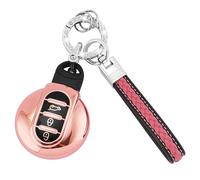 Koaudb Coque de clé de voiture pour BMW Mini Cooper, coque souple en TPU Smart Key avec cordon porte-clés pour MINI Cooper F54 Clubman F55 F56 F57 F60 Countryman 3 boutons porte-clés (CL-Mn-3-P)