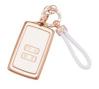 Koaudb Coque de clé pour Voiture pour Clio Megane Koleos Kadjar Talisman Captur Espace Dacia Duster 4 Boutons Coque Clé Télécommande Coque de Protector étui Carte Dacia avec Cordon Porte-clés(Rnl)