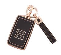 Koaudb Coque de clé pour Voiture pour Clio Megane Koleos Kadjar Talisman Captur Espace Dacia Duster TPU 4 Boutons Coque Clé Télécommande Coque de Protection étui Carte Dacia (BP-Rnl)