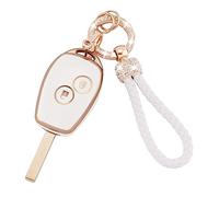 Koaudb Coque de clé pour Voiture pour Clio Megane Koleos Kadjar Talisman Captur Espace Dacia Duster TPU Souple 4 Boutons Coque Clé Télécommande Coque de Protection étui Carte Dacia (Rnl-2R)