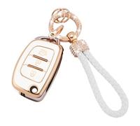 Koaudb Étui pour clé de Voiture Compatible avec Hyundai i10 i20 i30 i40 ix20 ix30 ix35 ix45 ix55 Tucson Santa Fe Elantra Accent 3 Boutons Pliable en TPU