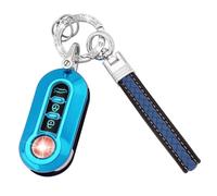 Koaudb Étui pour clé de voiture en TPU compatible avec Fiat 3 boutons 500 500L Brava Bravo Doblo Ducato Fiorino Punto Panda Palio Qubo Scudo Sedici Stilo Lancia Étui pliable pour clé (CL-Fia-E)