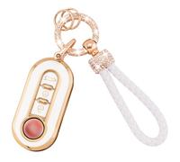 Koaudb Housse de protection pour clé de voiture en TPU pour Fiat 3 boutons 500 500L Brava Bravo Doblo Ducato Fiorino Punto Panda Palio Qubo Scudo Sedici Stilo Lancia Flip Porte-clés pliable (Fia)