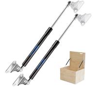 Koaudb Verin Hydraulique de 380MM 100N/10kg avec Supports de montage en L Verin Hydraulique de Coffre Verin a Gaz pour Lit Ottoman Porte Meuble (Poids du couvercle adapté 8-12kg)