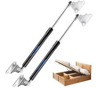 Koaudb Verin Hydraulique de 500MM 455N/45,4kg avec Supports de montage en L Verin Hydraulique de Coffre Verin a Gaz pour Lit Ottoman Porte Meuble (Poids du couvercle adapté 38-50kg)