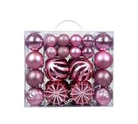 Koautios 48 Boules de Noël Décoratives à Suspendre, en Polypropylène Incassable, Idéales pour Les Cadeaux de Réception, Les Fêtes et La Décoration Intérieure, Rose