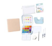 Koautios Coffret Aquarelle Mini Portable de Poche, Kit de pour La Peinture Aquarelle, Palette Intégrée, Pinceaux et Couleurs Lavables pour Une Créativit, Bleu