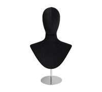 Koautios Mannequin en Velrs Tête Buste Polyvalent Buste Porte-Perruque Épinglable Légger Présentoir à Perruques Chapeaux pr, Base Argent