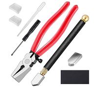 Koawensa Kits de coupe-verre Fournitures de vitrail avec pince de travail lourd pour courir le verre et outil pour couper le verre type crayon