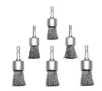 Koawensa Lot de 6 roues de brosse à fil pour perceuse brosses à fil avec extrémité ondulée de 1 pouce Hex 1/4" pour surfaces de peinture et petits espaces