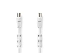 Koaxial Kabel | IEC (Coax) Stecker | IEC (Coax) Buchse | Vernickelt | 120 dB | 75 Ohm | 4-fach geschirmt | 1.00 m | Rund | PVC | Weiss | Label