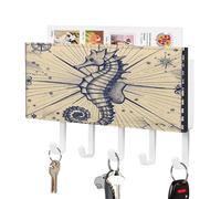 KOAYUBFC Ancienne carte nautique - Porte-clés mural décoratif sur mur - Crochets adhésifs pour porte, couloir, entrée