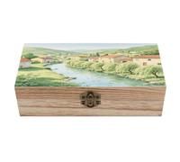 KOAYUBFC Boîte à bijoux en bois faite à la main pour ranger des bijoux, des pièces de monnaie, des cartes tartot, des petits trésors