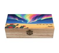 KOAYUBFC Boîte à bijoux en bois faite à la main pour ranger des bijoux, des pièces de monnaie, des cartes tartot, des petits trésors