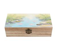 KOAYUBFC Boîte à bijoux en bois - Organisateur de souvenirs - Galets de ruisseau - Boîte en bois faite à la main pour ranger des bijoux, des pièces de monnaie, des cartes tartot, des petits trésors