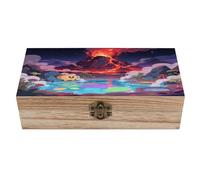 KOAYUBFC Boîte à bijoux en bois - Organisateur de souvenirs - Sources chaudes volcaniques - Boîte en bois faite à la main pour ranger des bijoux, des pièces de monnaie, des cartes tartot, des petits