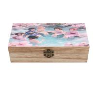 KOAYUBFC Boîte à bijoux en bois Sakura faite à la main pour ranger bijoux, pièces de monnaie, cartes tartot, petits trésors