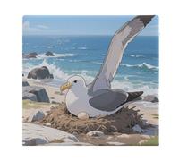 KOAYUBFC Coussins de chaise d'extérieur carrés Albatros sur les îles - Pour meubles de terrasse, bureau, sol, cour - 38 x 35 x 3 cm