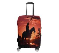 KOAYUBFC Cowboy West Housse de bagage approuvée par la TSA - Élastique et lavable - Anti-rayures - Housse de protection pour valises, Cowboy West, S, Housse pour valise
