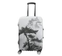 KOAYUBFC Foggy Mountain Housse de bagage en pin approuvée par la TSA - Élastique et lavable - Anti-rayures, Pin des montagnes brumeux, L, Housse pour valise