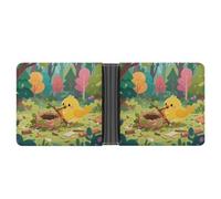 KOAYUBFC Portefeuille fin compact à deux volets A Bird Building A Nest Portefeuille en cuir, portefeuille minimaliste pour homme avec porte-cartes de crédit, fente pour pièces de monnaie, fenêtre