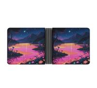 KOAYUBFC Portefeuille fin compact à deux volets avec scène de nuit mystérieuse - Portefeuille minimaliste pour homme avec porte-cartes de crédit - Fente pour pièces de monnaie - Fenêtre