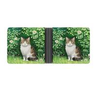 KOAYUBFC Portefeuille fin compact à deux volets chinois Li Hua Cat Portefeuilles minimalistes pour hommes avec porte-cartes de crédit en cuir fente pour pièces d'identité fenêtre unisexe