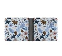 KOAYUBFC Portefeuille fin compact à deux volets en cuir avec éléments dessinés à la main, portefeuille minimaliste pour homme avec porte-cartes de crédit, fente pour pièces de monnaie, fenêtre