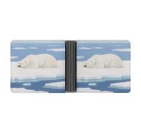 KOAYUBFC Portefeuille fin compact à deux volets en cuir avec motif ours polaire, portefeuille minimaliste pour homme avec porte-cartes de crédit, fente pour pièces de monnaie, fenêtre d'identité