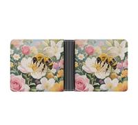 KOAYUBFC Portefeuille fin compact à deux volets en cuir avec motif poisson rouge nageant dans l'aquarium, portefeuille minimaliste pour homme avec porte-cartes de crédit, fente pour pièces d'identité