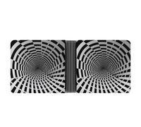 KOAYUBFC Portefeuille fin compact à deux volets en cuir illusion visuelle, portefeuille minimaliste pour homme avec porte-cartes de crédit, fente pour pièces de monnaie, fenêtre d'identité, unisexe