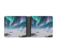 KOAYUBFC Portefeuille fin compact à deux volets en cuir Polar Wasteland, portefeuille minimaliste pour homme avec porte-cartes de crédit, fente pour pièces de monnaie, fenêtre d'identité, unisexe