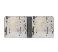 KOAYUBFC Portefeuille fin compact à deux volets Forest Rime Portefeuille en cuir Portefeuille minimaliste pour homme avec porte-cartes de crédit, fente pour pièces de monnaie, fenêtre d'identité