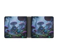 KOAYUBFC Portefeuille fin compact à deux volets, portefeuille en cuir mystérieux forêt, portefeuille minimaliste pour homme avec porte-cartes de crédit, fente pour pièces de monnaie, fenêtre