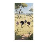 KOAYUBFC Rideau autruches dans la savane - Pour porte et fenêtre - Pour bureau, chambre à coucher, décoration extérieure