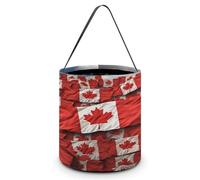 KOAYUBFC Seau à bonbons d'Halloween représentant un drapeau canadien, sacs fourre-tout avec poignées, paniers à bonbons réutilisables pour Halloween, fournitures de fête, sacs cadeaux