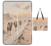 KOAYUBFC Tapis de plage avec cloches de chameau sur la route antique, tapis de pique-nique portable extra large adapté pour les voyages, la randonnée, les festivals de musique, les pelouses, les