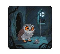 KOAYUBFC Tapis de plage avec motif hibou qui attrape des souris - Tapis de pique-nique portable extra large adapté pour les voyages, la randonnée, les festivals de musique, les pelouses, les plages