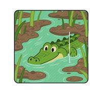 KOAYUBFC Tapis de plage imprimé crocodile qui se cache tapis de pique-nique portable extra large adapté pour les voyages, la randonnée, les festivals de musique, les pelouses, les plages, les