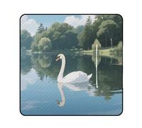 KOAYUBFC Tapis de plage imprimé cygne, tapis de pique-nique portable extra large adapté pour les voyages, la randonnée, les festivals de musique, les pelouses, les plages, les pique-niques en plein
