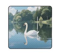KOAYUBFC Tapis de plage imprimé cygne, tapis de pique-nique portable extra large adapté pour les voyages, la randonnée, les festivals de musique, les pelouses, les plages, les pique-niques en plein