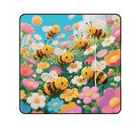 KOAYUBFC Tapis de plage motif abeilles qui recueillent du miel - Tapis de pique-nique portable extra large adapté pour les voyages, la randonnée, les festivals de musique, les pelouses, les plages
