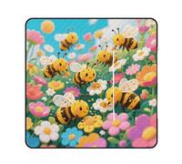 KOAYUBFC Tapis de plage motif abeilles qui recueillent du miel - Tapis de pique-nique portable extra large adapté pour les voyages, la randonnée, les festivals de musique, les pelouses, les plages