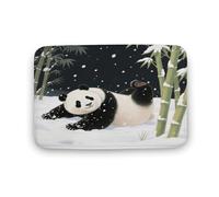 KOAYUBFC Tapis de salle de bain luxueux, doux et moelleux, absorbant, imprimé panda géant jouant pour le sol et la salle de douche