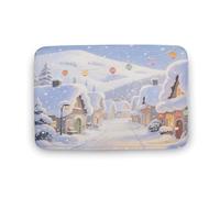 KOAYUBFC Tapis de salle de bain luxueux, doux et moelleux, absorbant, motif ville de glace et de neige, tapis de salle de bain pour sols de salle de bain, baignoires et douches