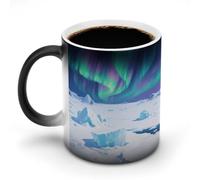 KOAYUBFC Tasse à café Aurora Ice Field - 325 ml - Changement de couleur - Tasses à café à changement de chaleur avec poignée - Tasse magique sensible à la chaleur pour homme et femme - Tasse amusante